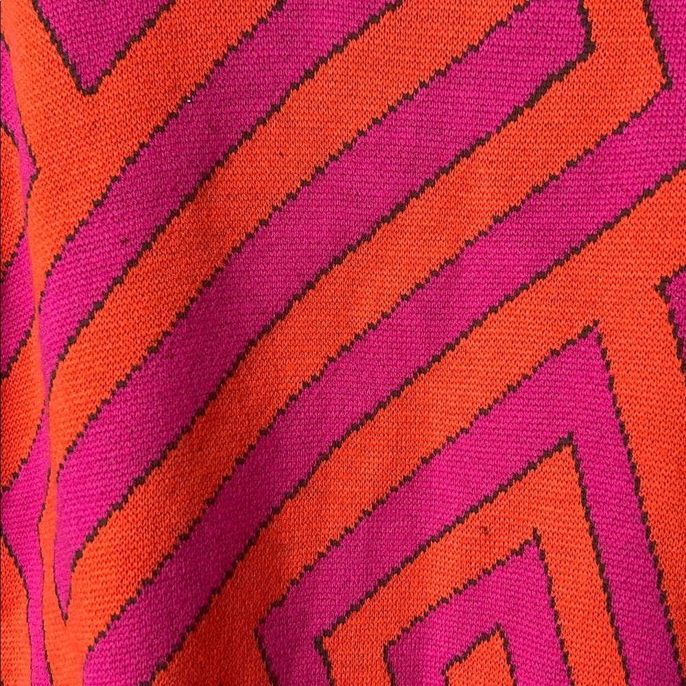 St. John Pink/Orange Abstract Pattern Cowl Neck Sweater Shirt Top **Size M** 🌸🌸 - Picture 6 of 6